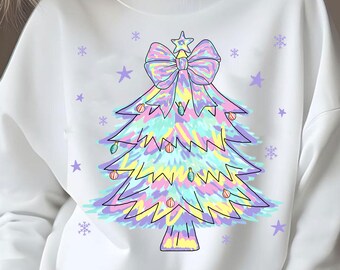 Albero di Natale pastello Png, Albero di Natale femminile Png, Natale preppy Png, Fiocco di Natale Png, Chrisg, Albero di Natale Pngtmas Png