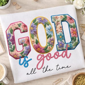 Namaakgaren God is goed png, God png, Jezus png, geloof png, christelijke png, religieuze png, katholieke png, digitale download afbeelding 1