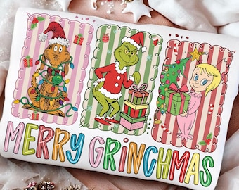 Christmas Merry Grincmas png, Preppy Glitter png, Christmas Characters png, Pink Christmas png, Christmas movie png, Kids Christmas Png