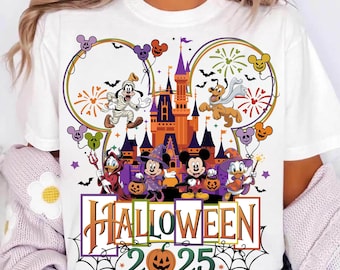 Halloween 2025 Castle Mouse Png, Cute Ghost Pumpkin Png, Cartoon Spooky Shirt Design, Halloween Sublimation, Fall Festival Digital Download