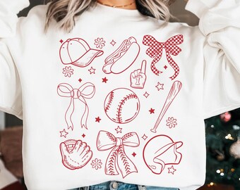 Baseball Linie Art Png, minimalistischer Spieltag Png, Umriss Sportdesign, niedlicher Baseball Bogen Png für Shirt, Spieltag Hand gezeichnet Doodle Design