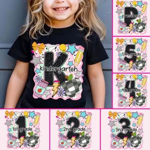 Y2k Back To School Png Bundle, Preschool To 5th Grade Shirt Design, Glitter Letter Png, Pink Classroom Elements, First Day Sublimation PNG