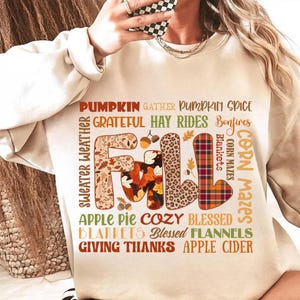 Fall Sublimation Png, Autumn Word Collage Design, Pumpkin Spice Fall Shirt Png, Cozy Sweater Weather Word Art Png