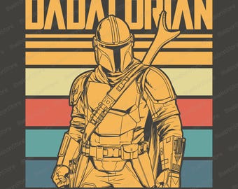 The Dadalorian Svg, Retro Mandalorian Dad Svg, This Is The Way Father’s Day Shirt Design, Funny Dad Star Galaxy Svg Digital