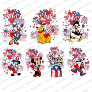 USA 4th Of July Mouse Png Bundle, Mouse Independence Day Png, Flaga Amerykańska, Mouse And Friends Png, Magical Castle Png, Disney 4th Of July