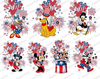 USA 4th Of July Mouse Png Bundle, Mouse Independence Day Png, American Flag, Mouse And Friends Png, Magical Castle Png, Disney 4th Of July