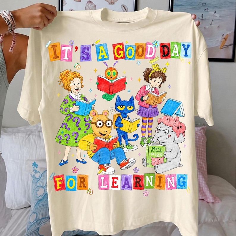 PNG de maestra de primaria, gráficos DTF de personajes de cuentos lindos, imágenes prediseñadas de diseño de camisetas vintage para aula de jardín de infantes imagen 5