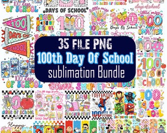 100th Day of School PNG Bundle: 100 Days Smarter Png, 100 Days Bruh, Dis-nei character, Sublimation Bundle