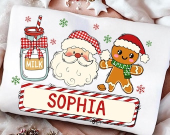 Personalized Kids Christmas Png, Gingerbread Satan Kids Name Png, Christmas Cookies Png, Digital Download