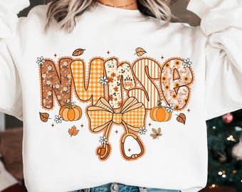 Nurse Coquette Png, Preppy Nurse Fall Png, Autumn Bow Png, Retro Nurse Coquette Bow Png, Fall Vibes Png, Nurse Life Png Digital