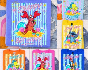 Sommer Charakter PNG Bundle, Preppy Strand Urlaub Sublimation, Bissig Aber Glücklich Sebastian, Make A Splash Flunder