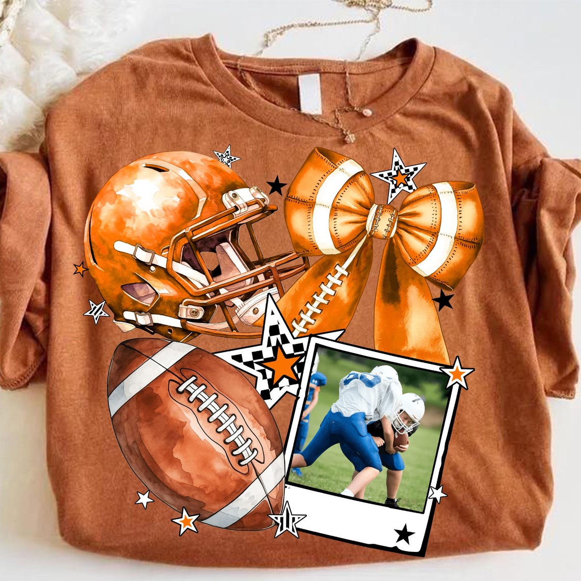 Personalized Photo Football Png Bundle, Custom Team Colors Png, Sports ...