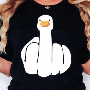 Duck You Svg, Funny Duck Svg, Cute Duck Svg, White Duck Svg, Humorous Duck Svg, Duck Showing Middle Finger, Yellow Rubber Duck Svg
