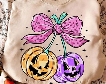 Pastel Halloween Pumpkin Png, Gingham Bow Png, Cute Halloween Png, Coquette Bow Spooky Pumpkin Png, Pink Bow Halloween Png