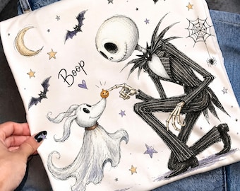 Halloween Pumpkin Boop PNG, Skeleton King Sublimation Design, Spooky Ghost Puppy Graphic, Fall Shirt PNG
