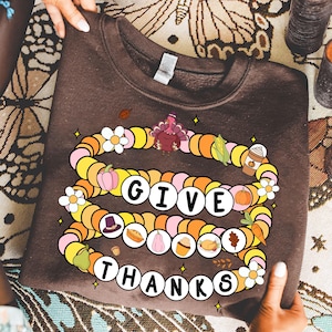 Give Thanks Bracelet Png, Cute Thanksgiving Sublimation Design, Autumn Beaded Bracelet Png, Fall Turkey Pumpkin Pie Png, Digital Download