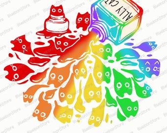 Ally Cat Png, LGBT Png, Pride Month Pullover Png, Ally Cat Rainbow Png, Human Rights Png, Rainbow LGBT Pride Flag Png, Pride Month Png