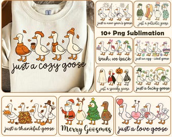 Festival Goose Png Bundle, 10+ Cute Goose Designs, Silly Goose Png, Holiday Goose Shirt Png, Christmas, Halloween Goose Png Digital