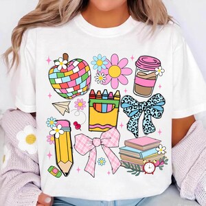 Boho Floral Teacher Png, Back to School Png, First Day of School Png,Teacher Life Png, Preppy Teacher Pencil Png, School Life, Teacher Shirt