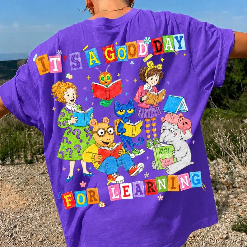 PNG de maestra de primaria, gráficos DTF de personajes de cuentos lindos, imágenes prediseñadas de diseño de camisetas vintage para aula de jardín de infantes imagen 3
