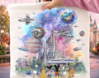 Vintage Dis-nei Star Wars PNG, Mouse and Friends, Character Family PNG, Friends Jedi Castle Space, Digital Download