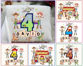 Personalization Toy Story Birthday PNG, Custom Family Birthday Png,  Kids Birthday, Digital Download