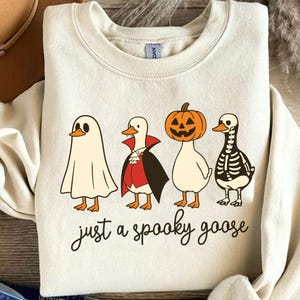 Just A Spooky Goose PNG, Funny Halloween Goose Clipart, Skeleton Ghost Vampire Pumpkin Duck Sublimation, Fall Costume Animal Design