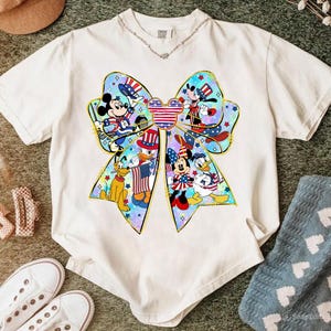 Patriotic Cartoon Bow PNG, 4th Of July Clipart, Red White Blue Characters PNG, Cute Independence Day Bow Design, USA Holiday Shirt Png