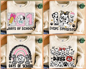 101 Days Of School PNGバンドル：ダルメシアンドット、101 Days Smarter、Back to School PNG、デジタルダウンロード