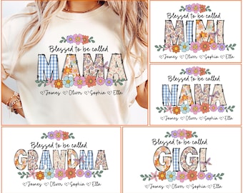 Personalized Mama Floral Bundle PNG, custom Kids Name PNG, Mother’s Day Png, Custom Family Names, Digital Download