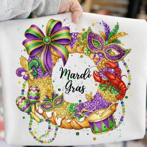 Rhinestone Mardi Gras Louisiana King Cake Png, Sparkle Mardi Gras Png, King Cake Png, Digital Download image 1