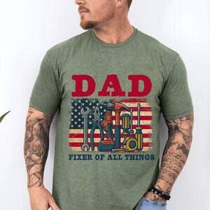 Dad Fixer of All Things PNG, Toolbox American Flag Sublimation, Father’s Day DIY Dad Design, Patriotic Handyman PNG, Printable Shirt image 7