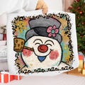 Funny Snowman Face PNG, Leopard Border Snowman Clipart Png, Retro Frosty Christmas Png, Vintage Holiday Shirt Digital Download