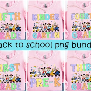 Mouse And Friends Back To School Png Bundle, Kindergarten, First Day Of School Png, Gift For Friends Png Digital