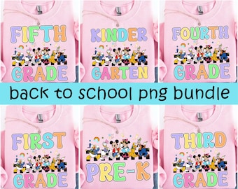 Paquete de ratón y amigos de regreso a clases (PNG), jardín de infantes, primer día de clases (PNG), regalo para amigos (PNG) digital