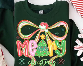 Christmas Tree Bow Png, Merry Christmas Bow Png, Retro Holiday Png, Cute Christmas Sublimation, Festive Xmas Png, Printable Digital File