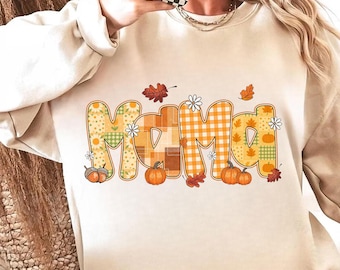 Mamá de otoño PNG, Clipart de mamá calabaza de otoño, Sublimación de mamá linda de Acción de Gracias, Diseño retro de otoño para camisetas imprimibles