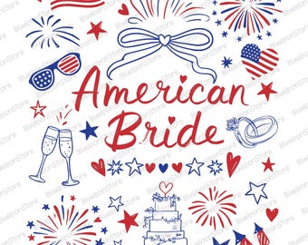 Novia americana vintage SVG, 4 de julio SVG, EE. UU. de moda SVG, veterano militar SVG, tribu de novias SVG, Memorial SVG, novia SVG del 4 de julio SVG
