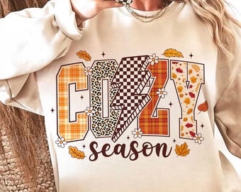 Cozy Season Png, Retro Autumn Png, Thanksgiving Png, Fall Sublimation Design, Retro Fall Vibes Png Digital, Thanksgiving Png