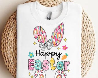 Happy Easter PNG, Bunny Ears Easter Png, Cute Easter Shirt Design, Spring Holiday Png, Digital Download, Sublimation Png