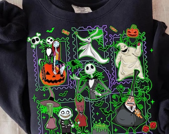 Nightmare Before Christmas Png, Neon Spooky Patchwork Png, Halloween Horror Friends Png, Trick Or Treat Png, Halloween Movies Png