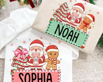Gepersonaliseerde kinderkerst png, kerst kindernaam png, jongen meisje kerst png, kerstkoekjes png, aangepaste kerst png