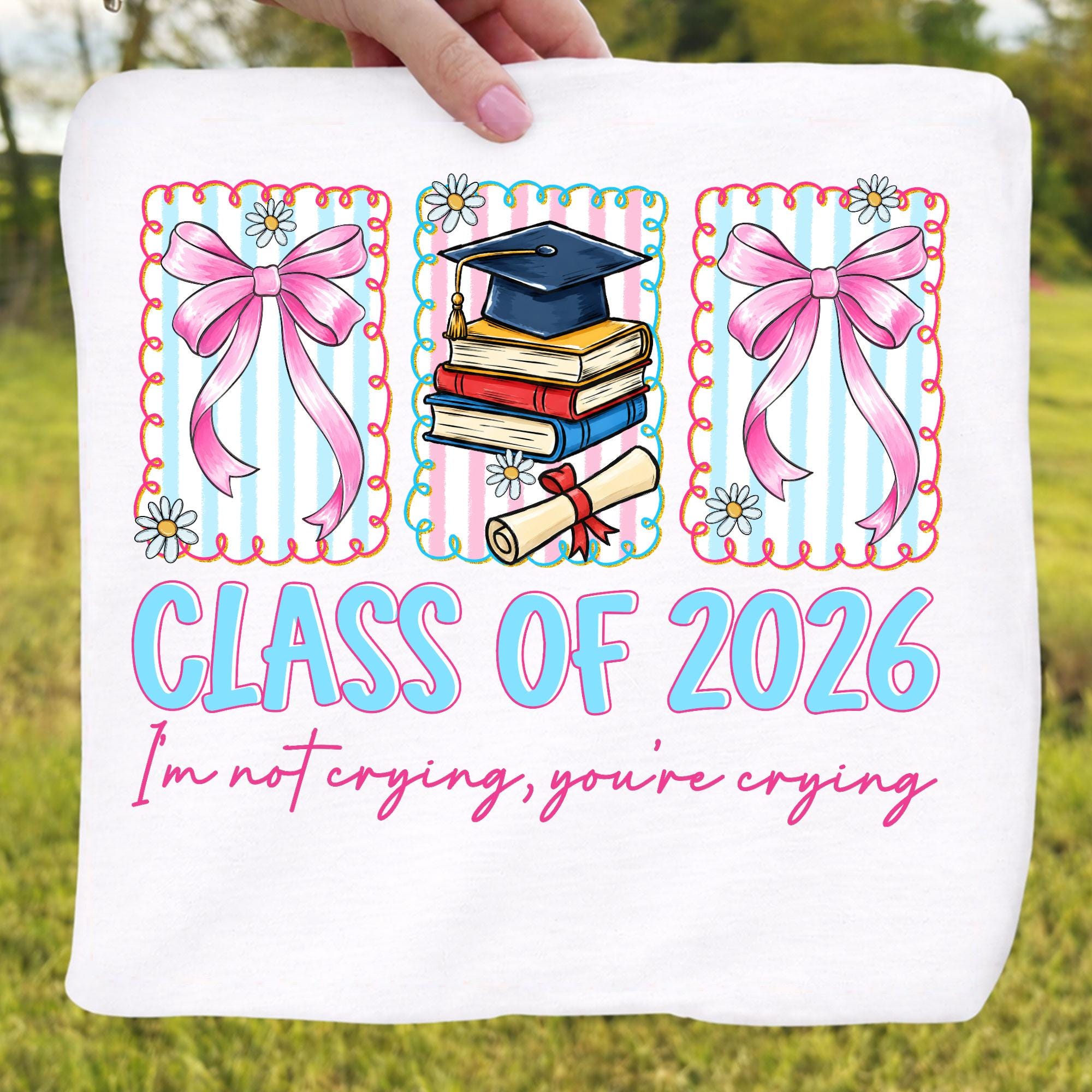 Coquette Class of 2026 PNG, Pink Bow Graduation Cap Clipart, I'm Not ...