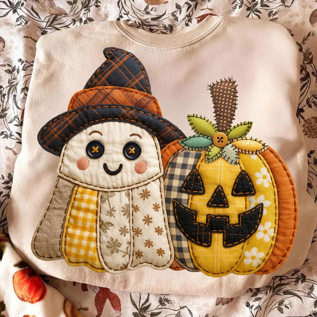 Patchwork Ghost Pattern Patchwork Ghost Pumpkin Png, Preppy Floral Pumpkin Png, Rustic Fall ...