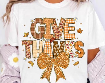 Gracias Otoño Png, Camiseta de Acción de Gracias Sublimación, Patchwork de Leopardo a Cuadros Png, Diseño de Lazo de Otoño Png, Diseño de Otoño Png