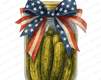 4. Juli Aquarell Clipart, USA Flagge Bow Sublimationsdesign, Unabhängigkeitstag BBQ Shirt Grafik, 4