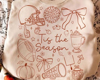 Das ist die Saison Herbst Png, Herbst Beifall Fußball Png, Kürbiskaffee Line Art Png, Retro Herbst Sublimation, Thanksgiving Shirt Design Png