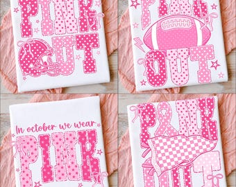 Pink Football PNG Bundle, Cute Football Mom Sublimation, Pink Out png, Cheer Mom Game Day PNG, Digital Download.