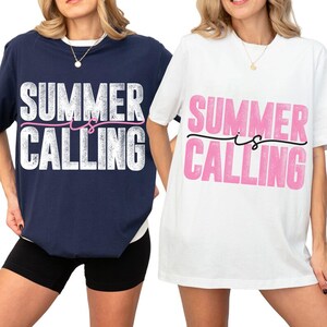 Summer Calling PNG, Distressed Summer Text Clipart, Cute Pink Summer Sublimation Design, Beach Shirt PNG Digital