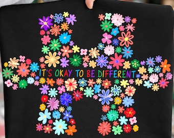Autism Awareness Coquette Png, autisme bloemen png, It's Oke To Be Different Autism png, digitale download